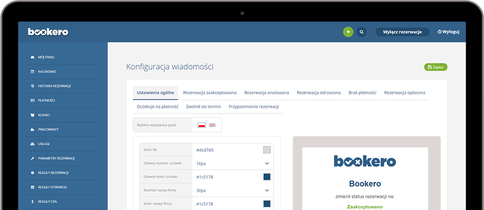 Nowy edytor powiadomień e-mail